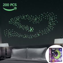 MOQ 500 Removable Glue Good Price Glow In The Dark Star Wall Sticker